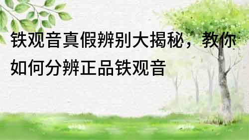 铁观音真假辨别大揭秘，教你如何分辨正品铁观音
