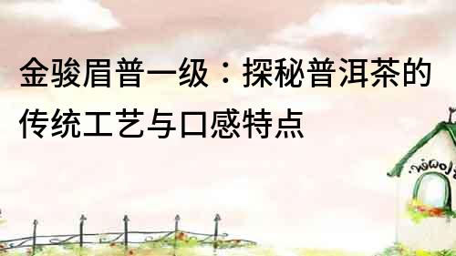 金骏眉普一级：探秘普洱茶的传统工艺与口感特点