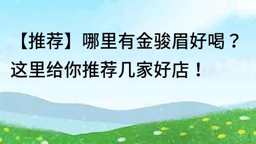 【推荐】哪里有金骏眉好喝？这里给你推荐几家好店！