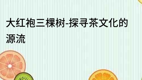 大红袍三棵树-探寻茶文化的源流