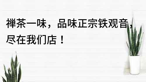 禅茶一味，品味正宗铁观音，尽在我们店！