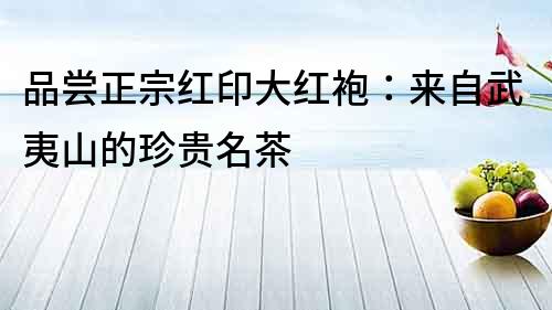 品尝正宗红印大红袍：来自武夷山的珍贵名茶