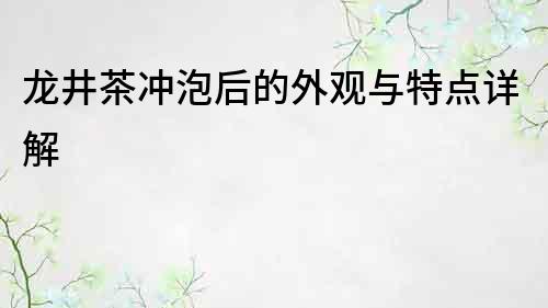 龙井茶冲泡后的外观与特点详解