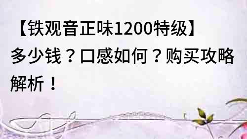 【铁观音正味1200特级】多少钱？口感如何？购买攻略解析！