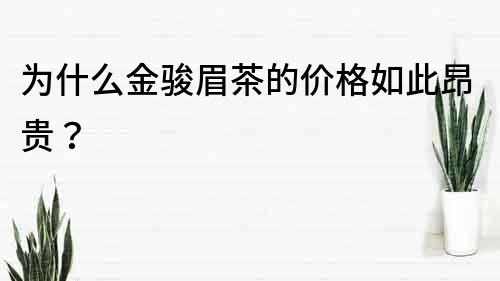 为什么金骏眉茶的价格如此昂贵？