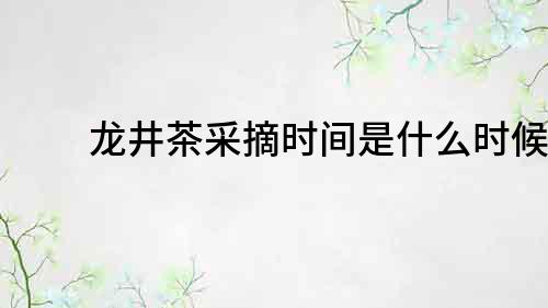 龙井茶采摘时间是什么时候？