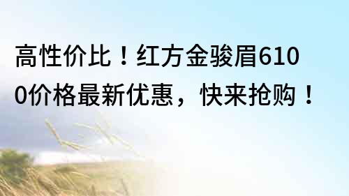 高性价比！红方金骏眉6100价格最新优惠，快来抢购！