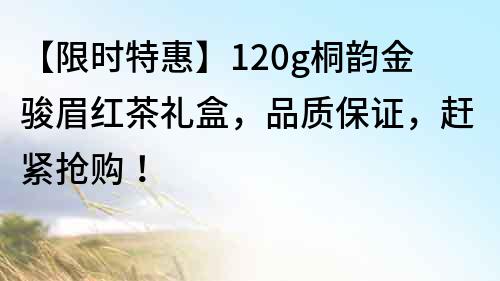 【限时特惠】120g桐韵金骏眉红茶礼盒,品质保证,赶紧抢购!
